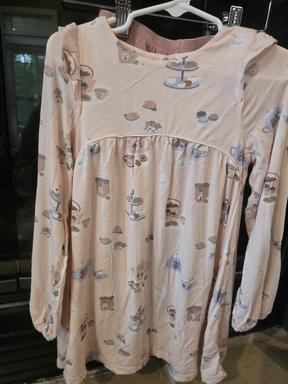 Angel Dear Tea Party Long Sleeve Flutter Dress 4T